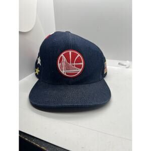 Mitchell & Ness NBA Golden State Warriors Denim/USA Flag Snapback Hat Cap Adult
